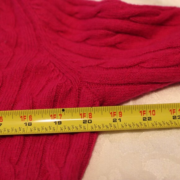 JCPenny Size Petite Extra Large Cable Knit V Neck Fuchsia Sweater - Picture 6 of 11